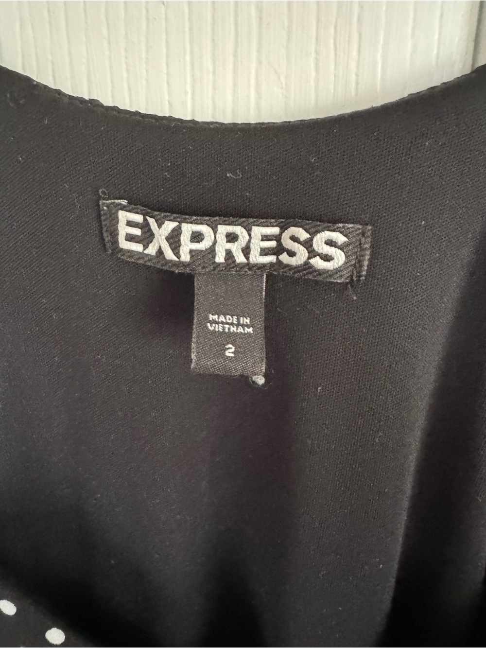 Express Black Polka Dot Dress with Spaghetti Straps - Picture 3 of 3